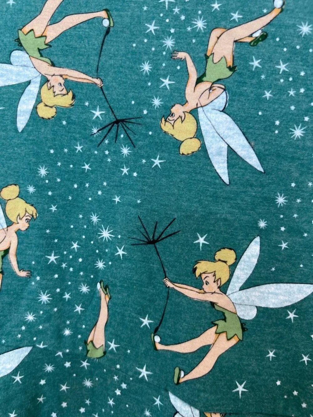 Tinkerbell Girls Twirly Dress M 7/8 Dark Teak Peter Pan Disney Long Sleeve Fairy
